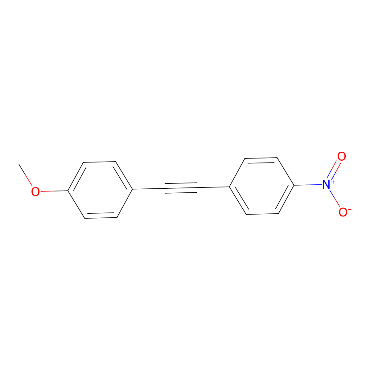1-Methoxy-4-[(4-nitrophenyl)ethynyl]benzene molecular structure, CAS 39082-40-1