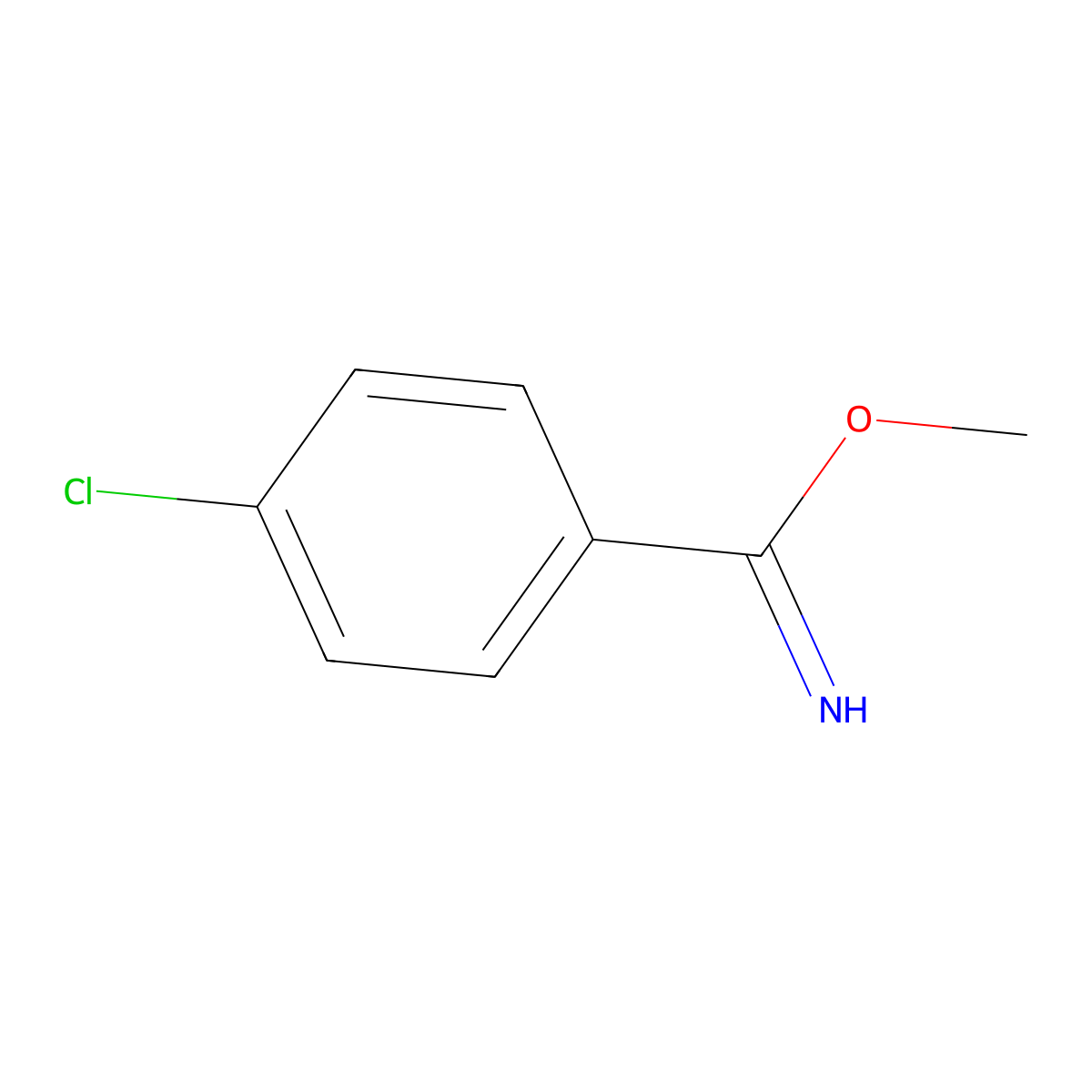 Benzenecarboximidic acid, 4-chloro-, methyl ester molecular structure, CAS 39083-17-5