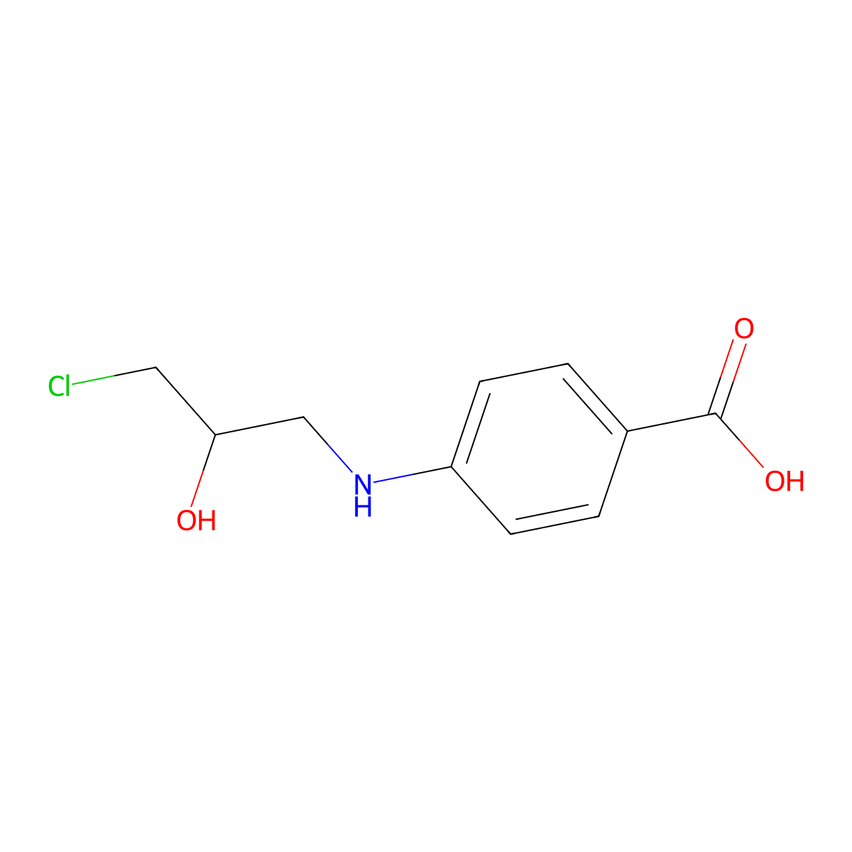 4-(3-Chloro-2-hydroxy-propylamino)-benzoic acid molecular structure, CAS 39083-58-4