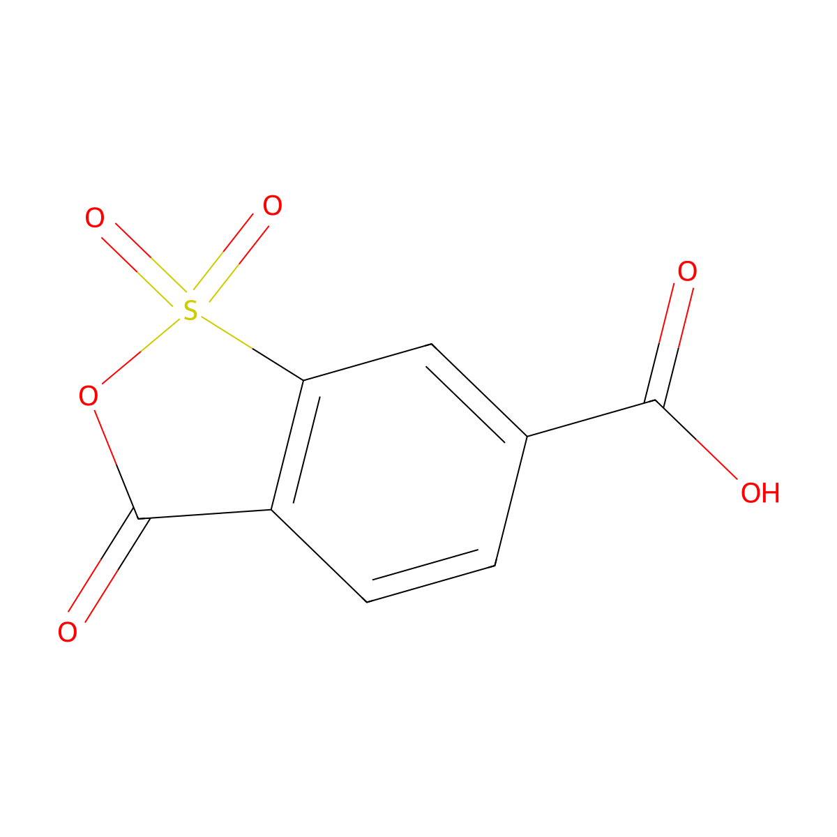 3H-2,1-Benzoxathiole-6-carboxylic acid, 3-oxo-, 1,1-dioxide molecular structure, CAS 39083-61-9