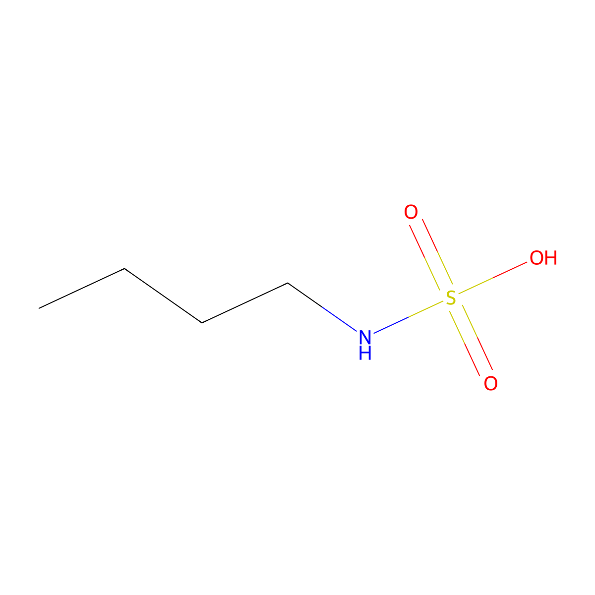 Butylsulfamic acid molecular structure, CAS 39085-61-5