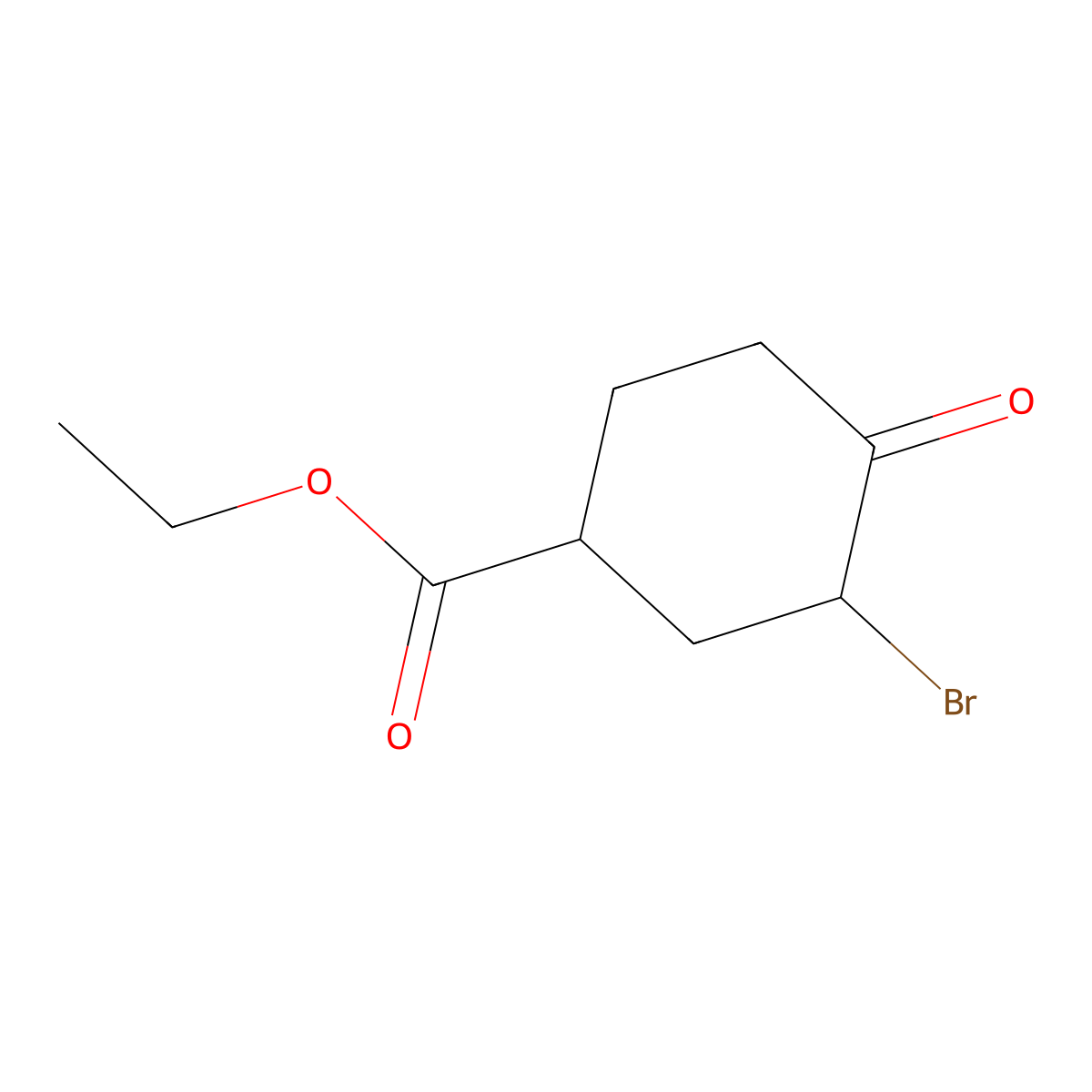 Ethyl 3-bromo-4-oxocyclohexane-1-carboxylate molecular structure, CAS 39086-05-0