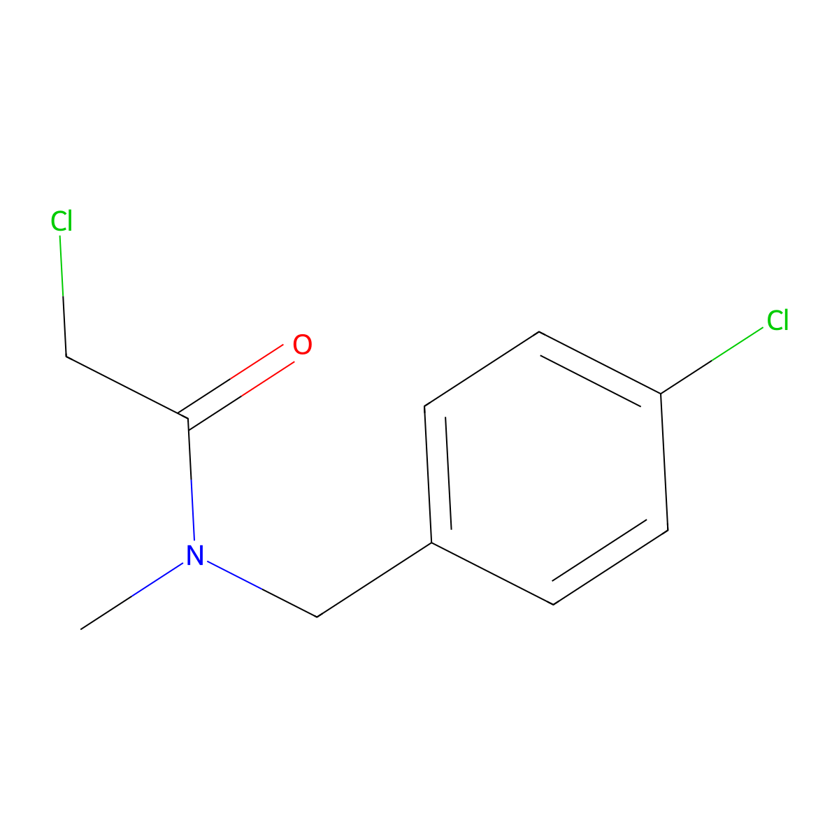 2-chloro-N-[(4-chlorophenyl)methyl]-N-methylacetamide molecular structure, CAS 39086-65-2