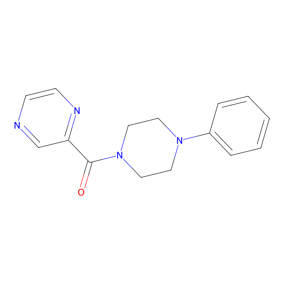 (4-Phenylpiperazin-1-yl)-pyrazin-2-ylmethanone molecular structure, CAS 39087-68-8