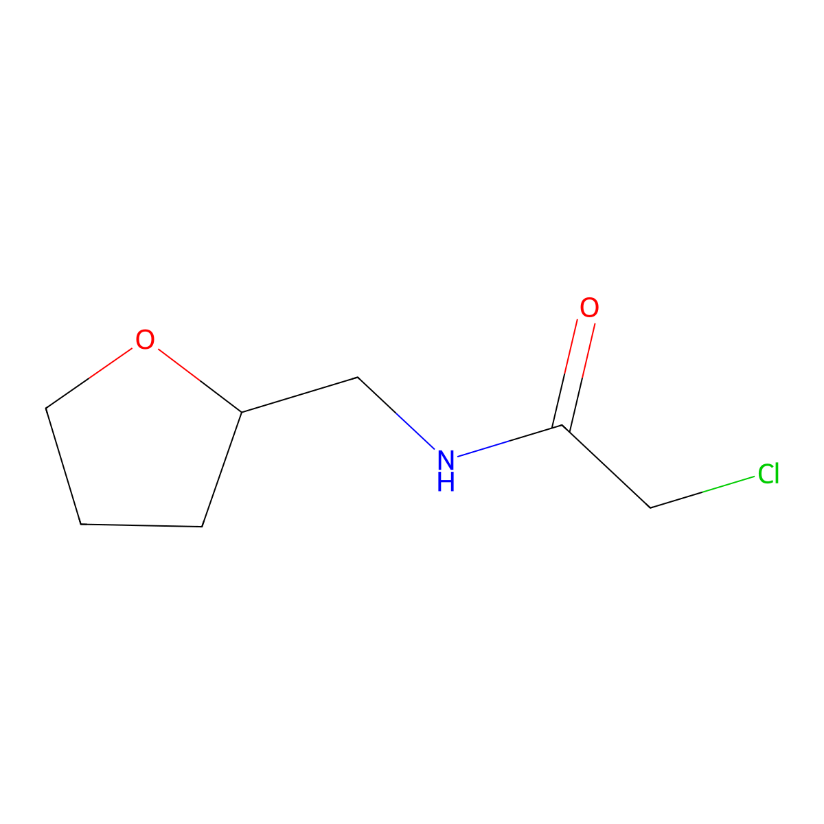 2-Chloro-N-[(oxolan-2-yl)methyl]acetamide molecular structure, CAS 39089-62-8