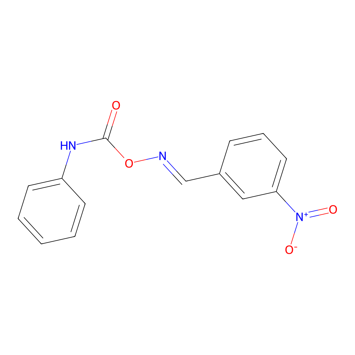 1-({[(Anilinocarbonyl)oxy]imino}methyl)-3-nitrobenzene molecular structure, CAS 39089-86-6