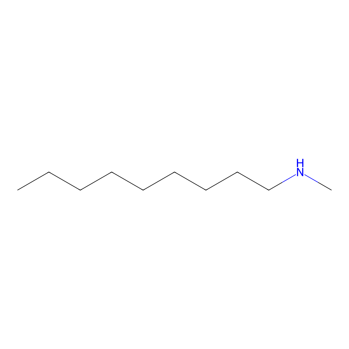 Methylnonylamine molecular structure, CAS 39093-27-1