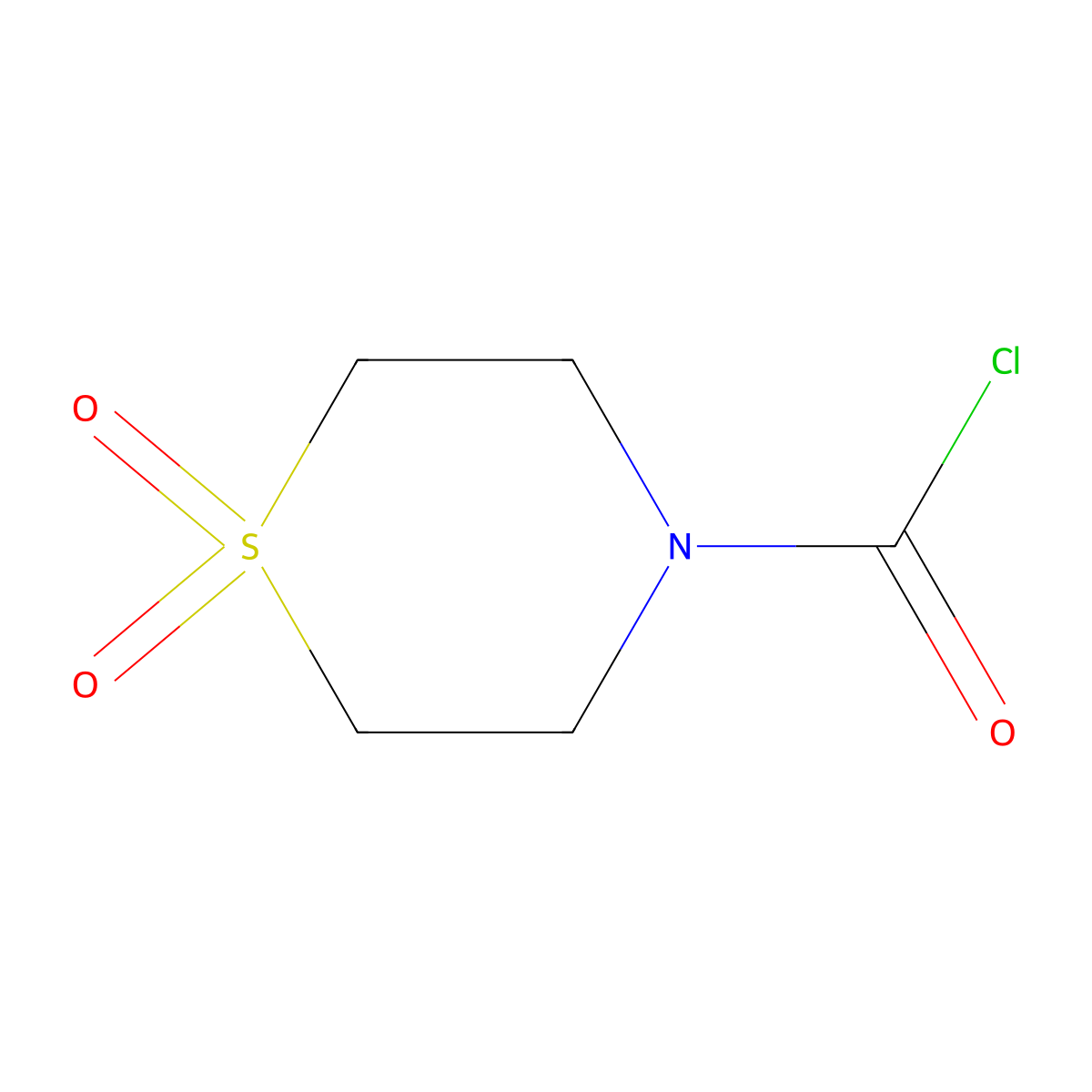 1,1-Dioxo-1lambda6-thiomorpholine-4-carbonyl chloride molecular structure, CAS 39093-77-1