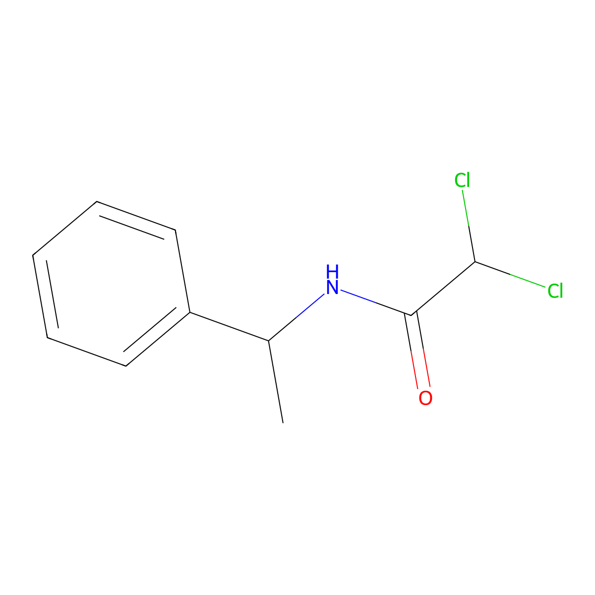 2,2-dichloro-N-(1-phenylethyl)acetamide molecular structure, CAS 39096-80-5