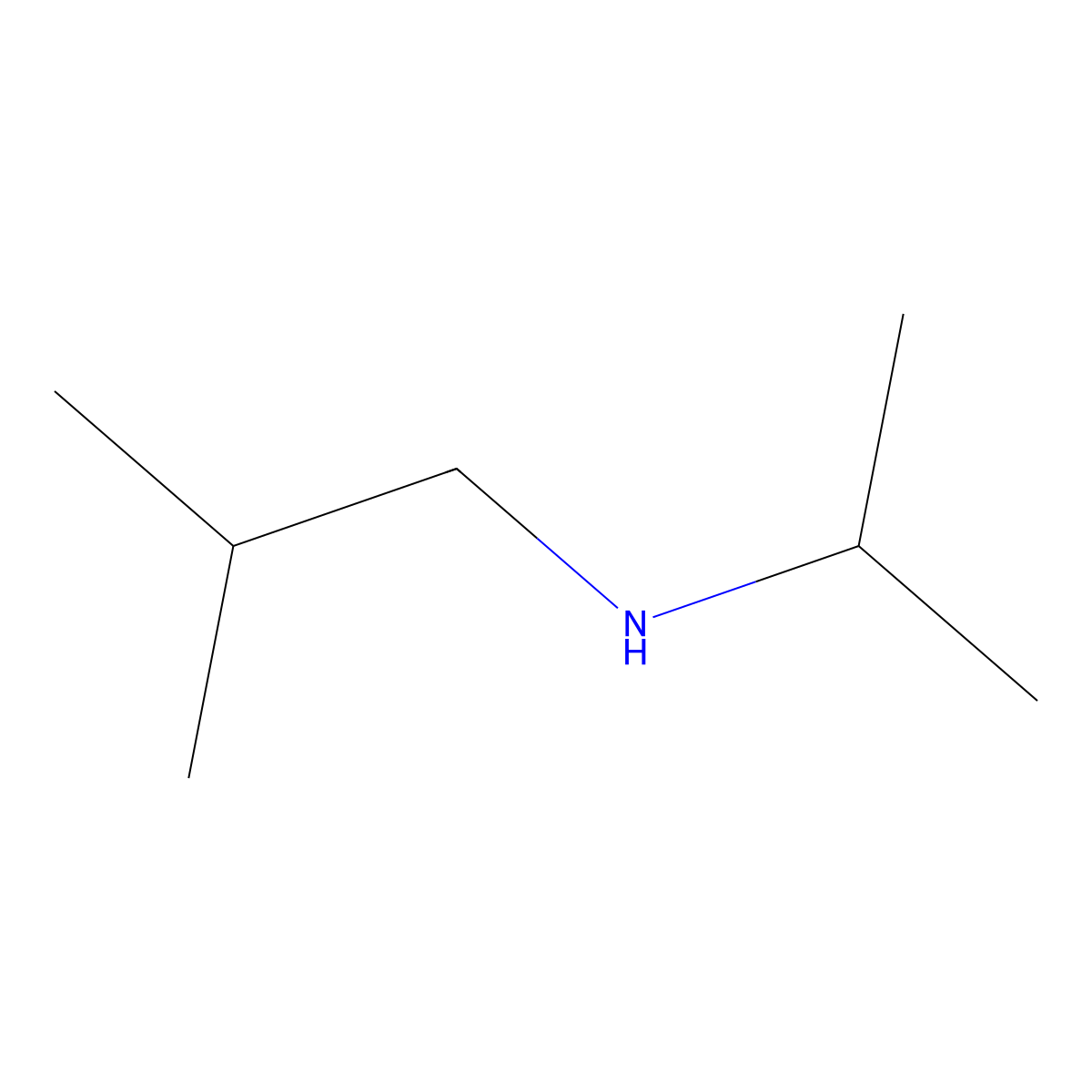 2-Methyl-N-(propan-2-yl)propan-1-amine molecular structure, CAS 39099-24-6