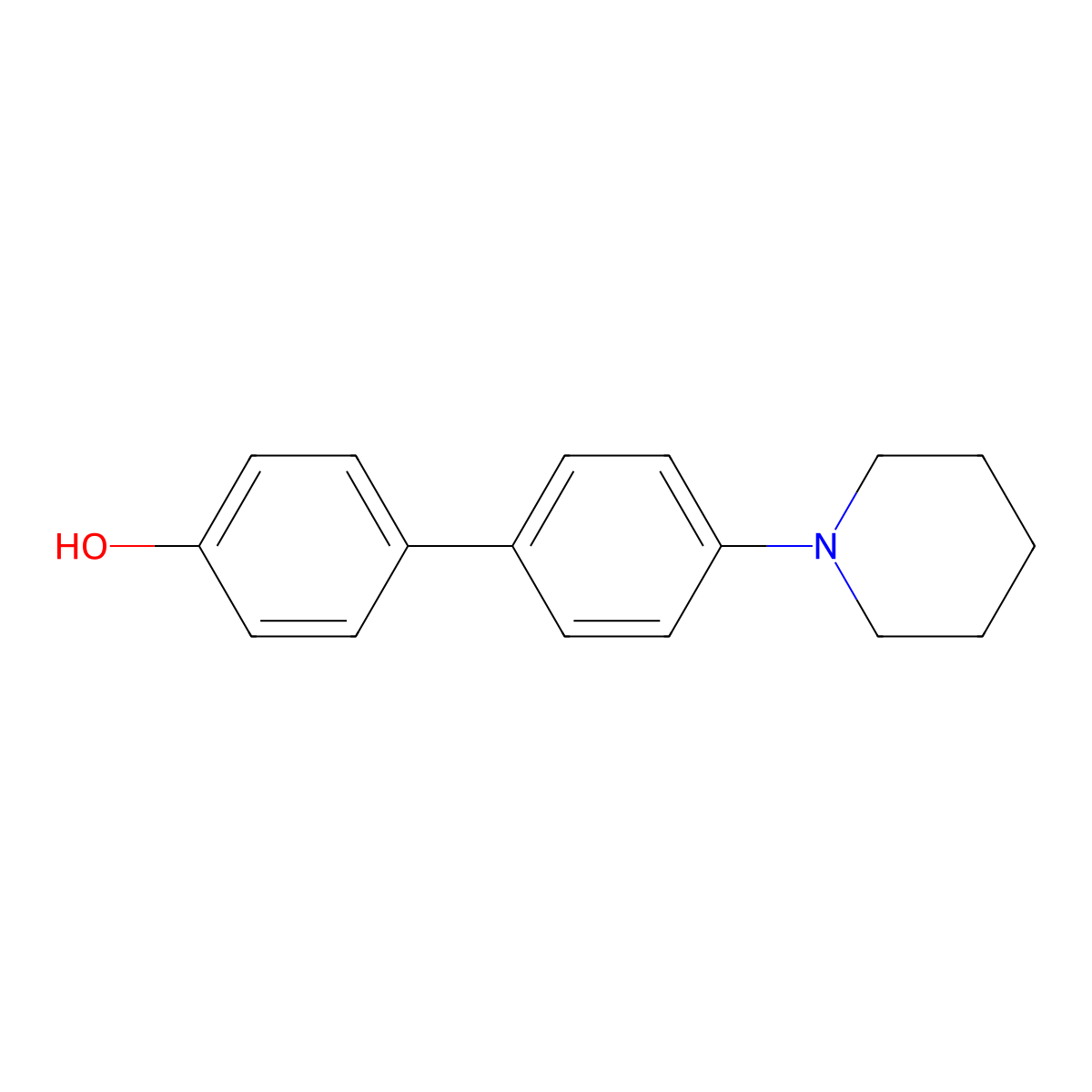 4-(4-Piperidinophenyl)-phenol molecular structure, CAS 39099-25-7