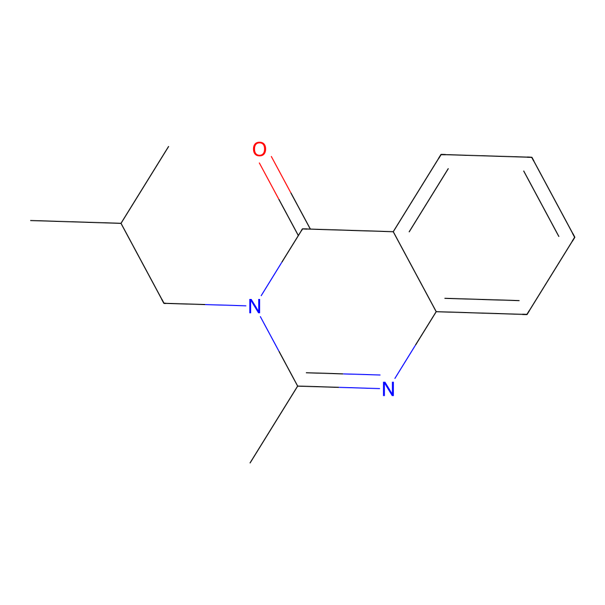 3-isobutyl-2-methylquinazolin-4(3H)-one molecular structure, CAS 391-03-7
