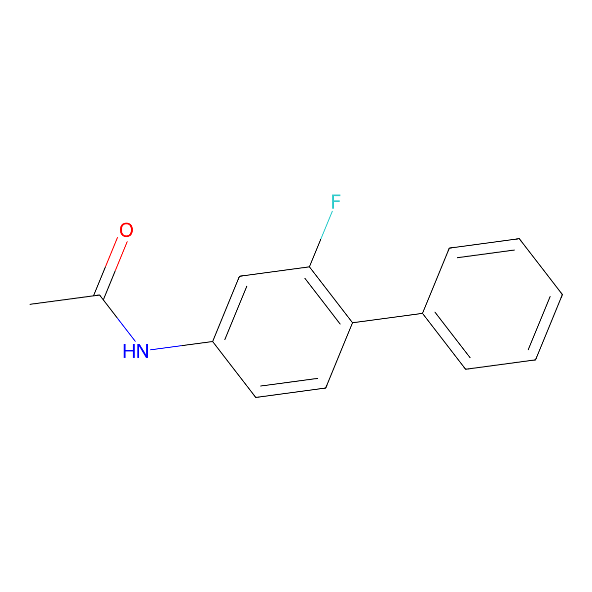 N-(2-Fluoro[1,1'-biphenyl]-4-yl)acetamide molecular structure, CAS 391-05-9