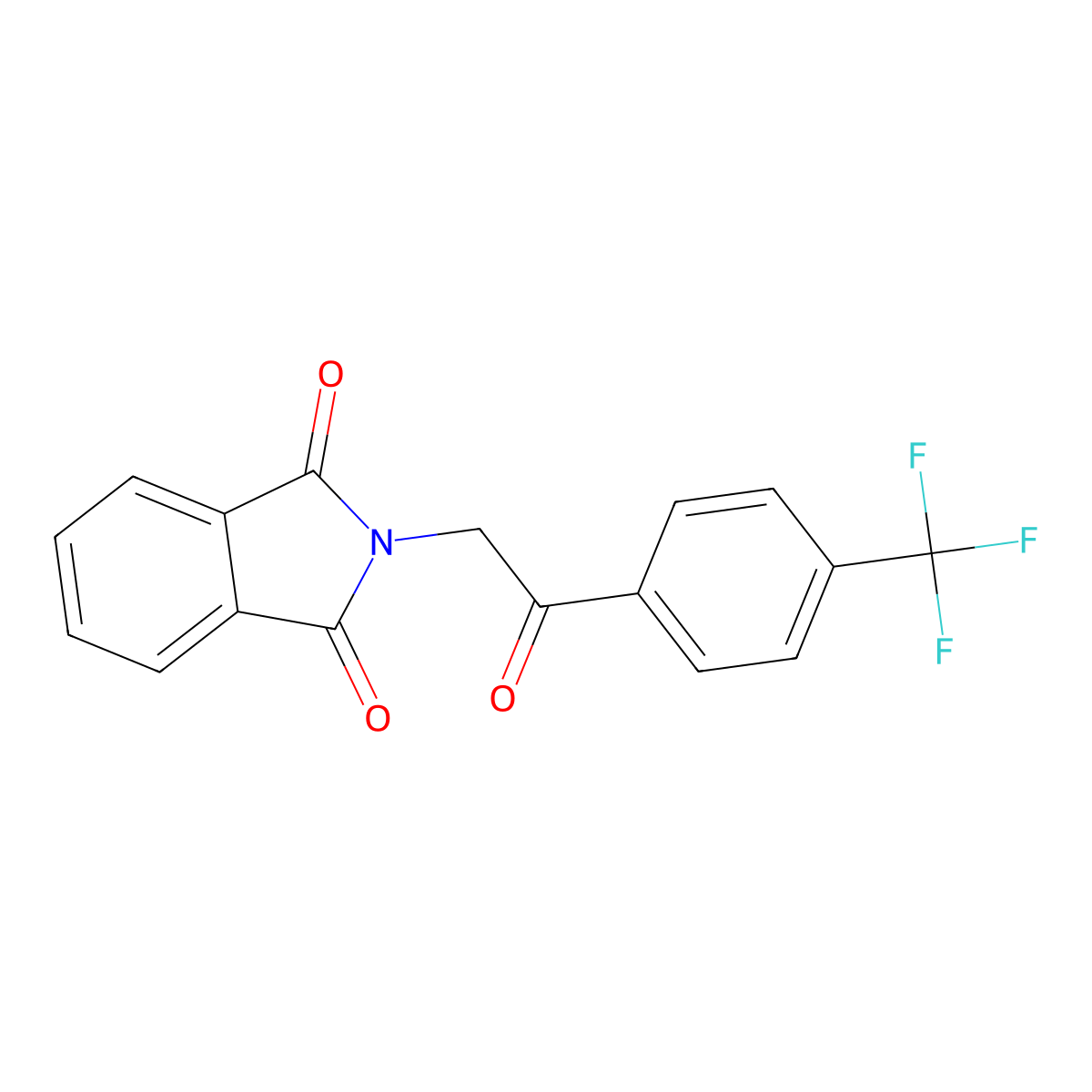 2-[2-Oxo-2-[4-(trifluoromethyl)phenyl]ethyl]isoindole-1,3-dione molecular structure, CAS 391-10-6