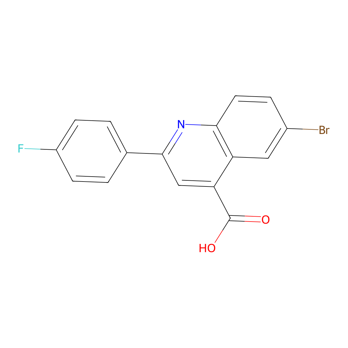 6-Bromo-2-(4-fluorophenyl)quinoline-4-carboxylic acid molecular structure, CAS 391-23-1
