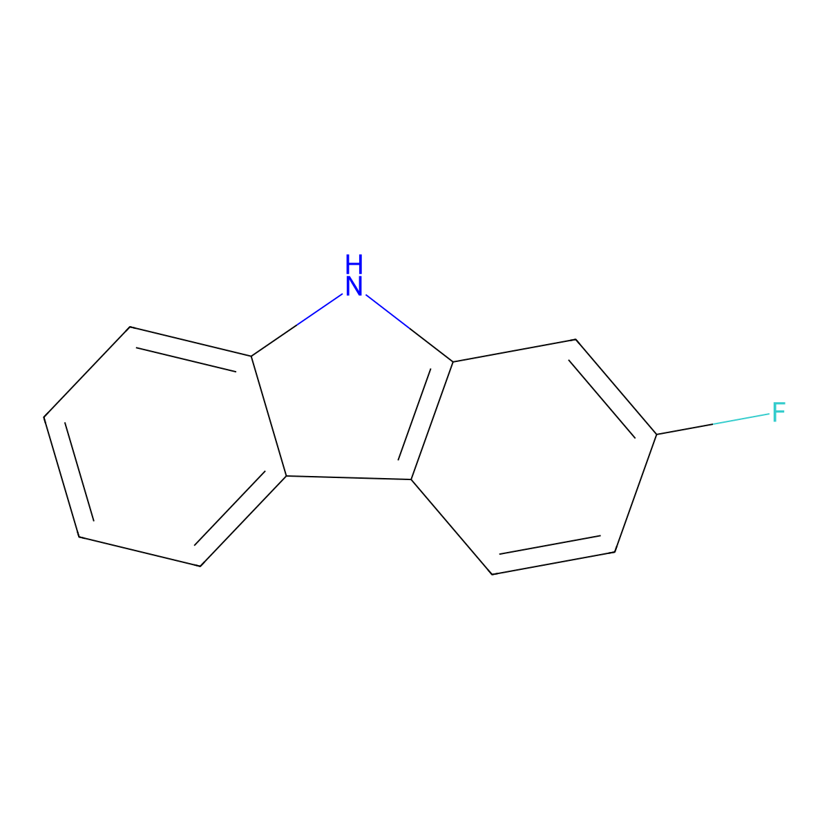 2-Fluoro-9H-carbazole molecular structure, CAS 391-53-7