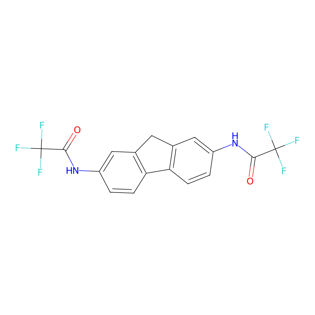 Acetamide, N,N'-fluoren-2,7-ylenebis(trifluoro- molecular structure, CAS 391-57-1