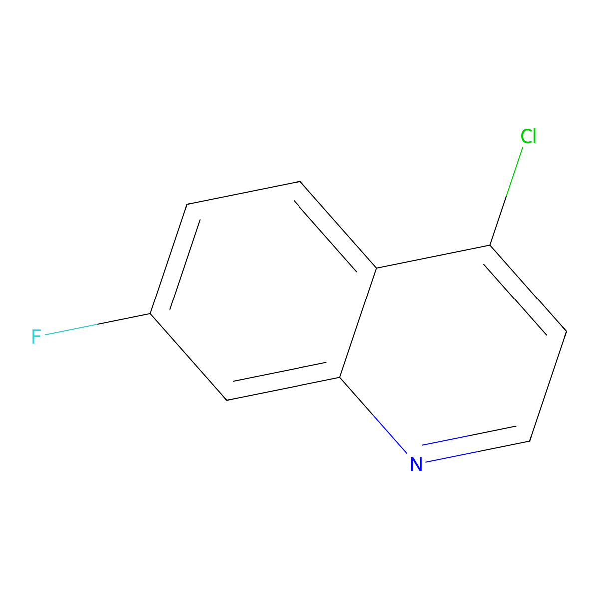 4-Chloro-7-fluoroquinoline molecular structure, CAS 391-82-2
