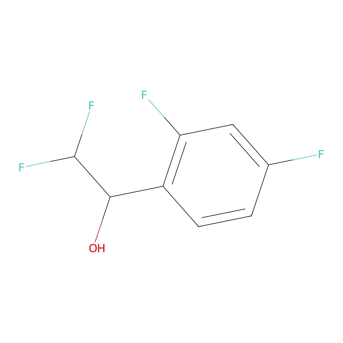 1-(2,4-Difluorophenyl)-2,2-difluoroethan-1-ol molecular structure, CAS 391-89-9