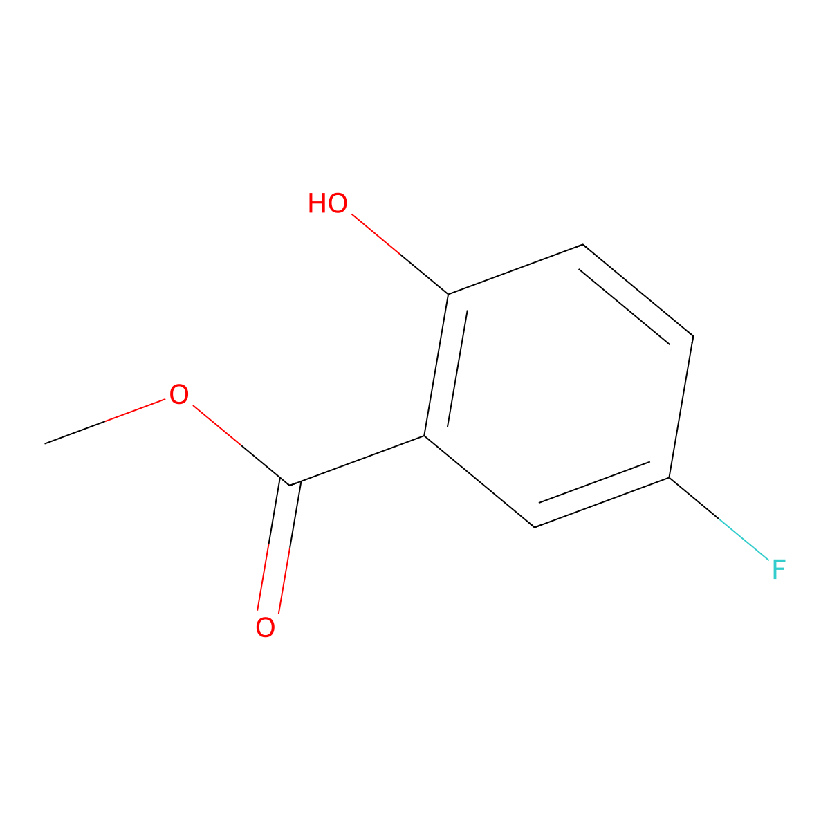 Methyl 5-fluoro-2-hydroxybenzoate molecular structure, CAS 391-92-4