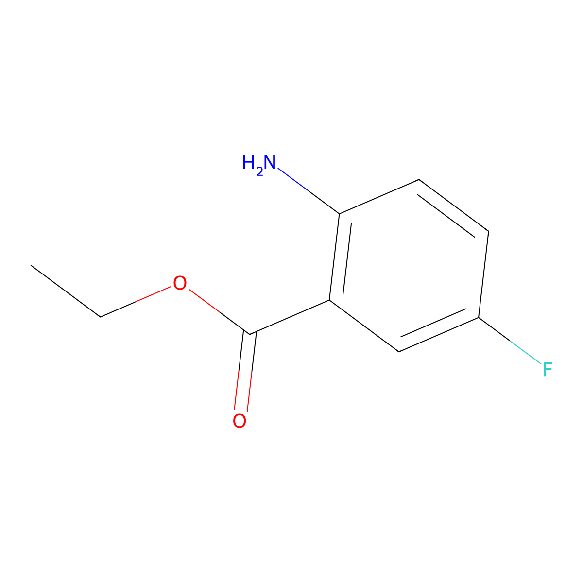 Ethyl 2-amino-5-fluorobenzoate molecular structure, CAS 391-93-5
