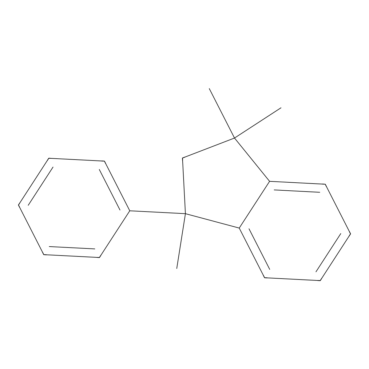 2,3-Dihydro-1,1,3-trimethyl-3-phenyl-1H-indene molecular structure, CAS 3910-35-8