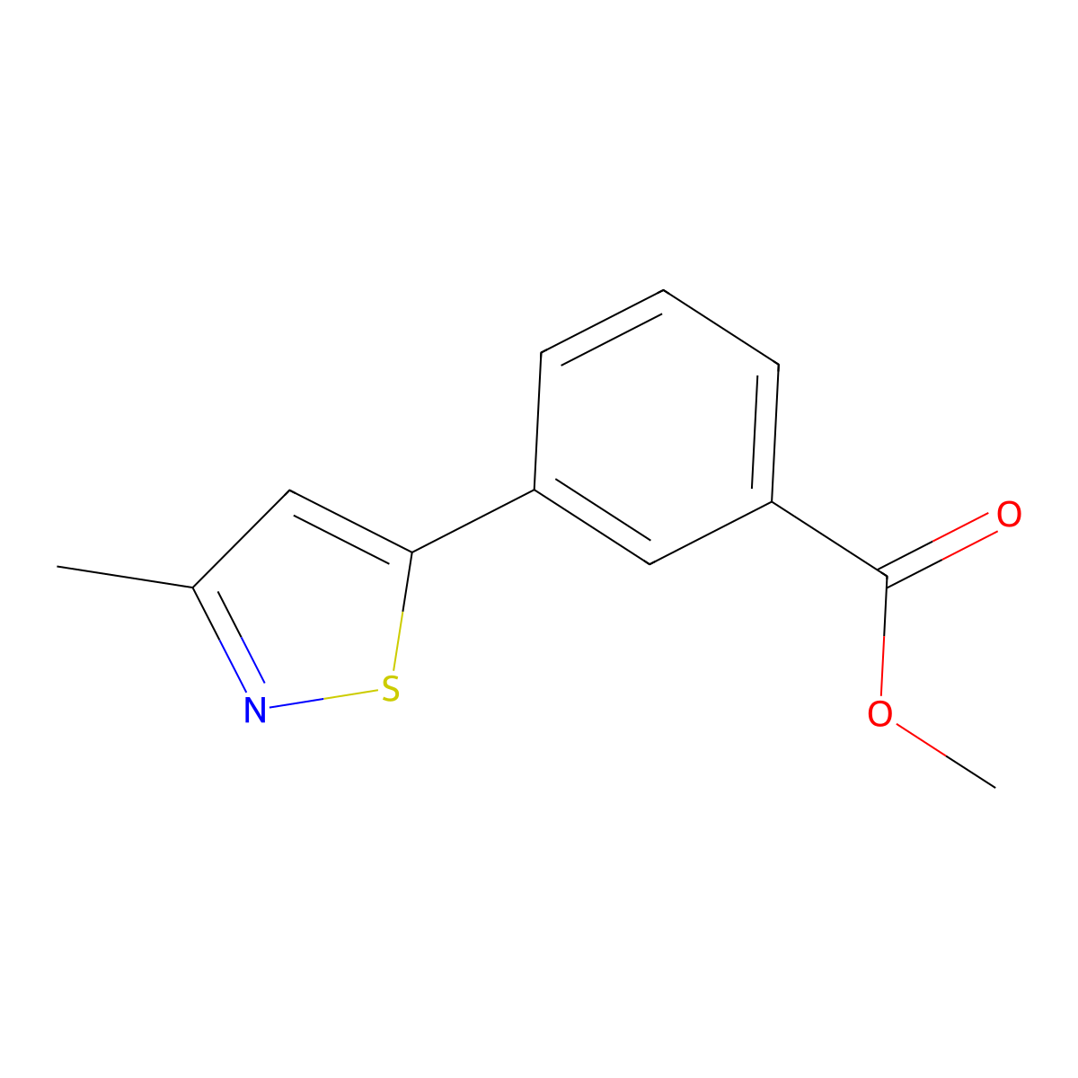 3-(3-Methyl-isothiazol-5-yl)-benzoic acid methyl ester molecular structure, CAS 39100-91-9