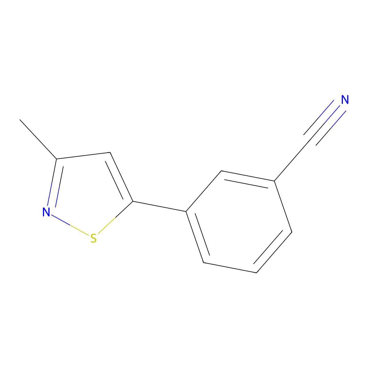 3-(3-Methyl-5-isothiazolyl)benzonitrile molecular structure, CAS 39100-93-1
