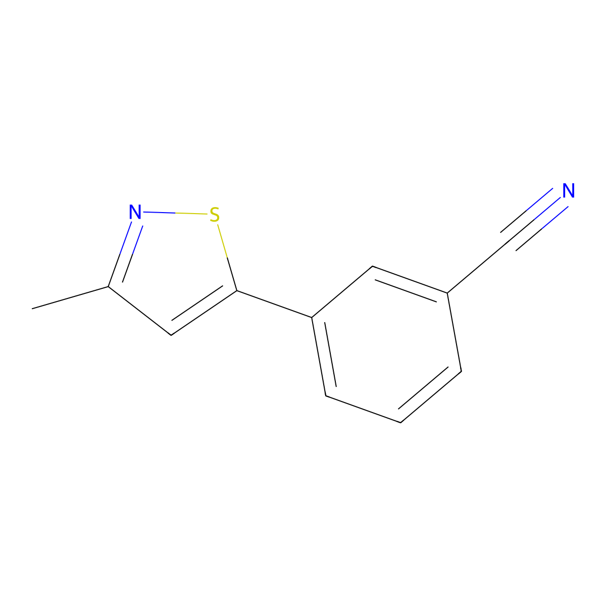 3-(3-Methyl-5-isothiazolyl)benzonitrile molecular structure, CAS 39100-93-1