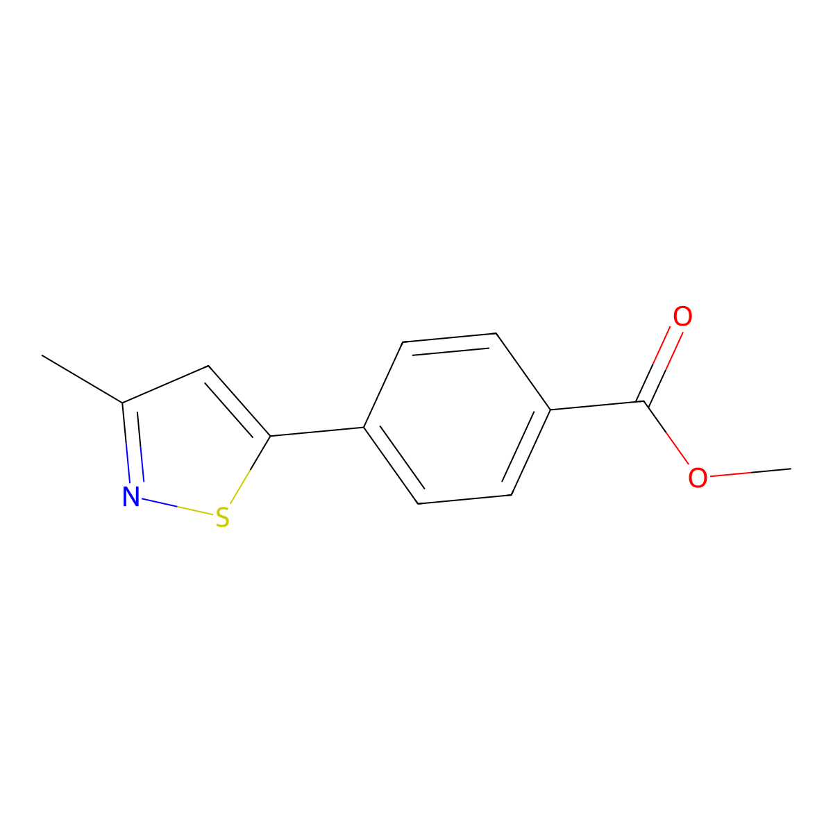 4-(3-Methyl-isothiazol-5-yl)-benzoic acid methyl ester molecular structure, CAS 39101-02-5