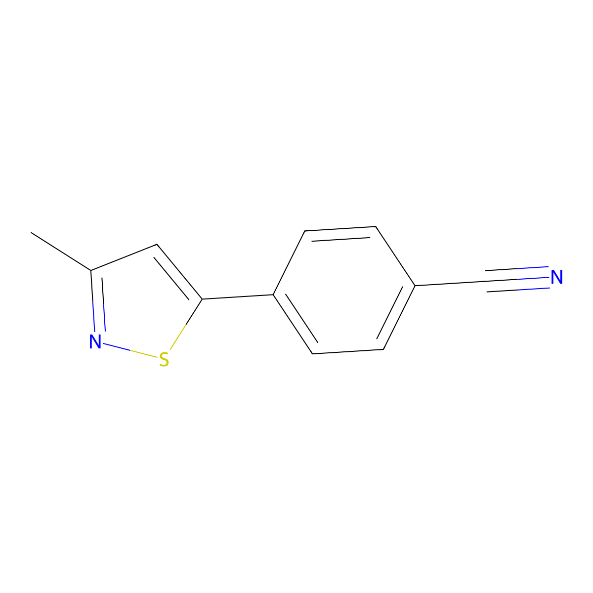 4-(3-Methyl-5-isothiazolyl)benzonitrile molecular structure, CAS 39101-04-7
