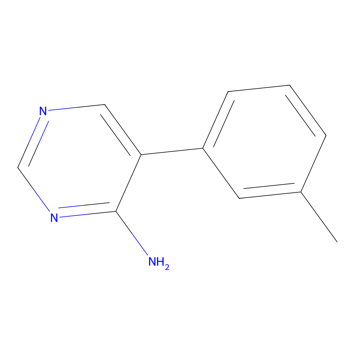 4-Pyrimidinamine, 5-(3-methylphenyl)- molecular structure, CAS 39101-40-1