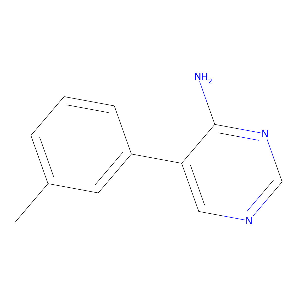 4-Pyrimidinamine, 5-(3-methylphenyl)- molecular structure, CAS 39101-40-1