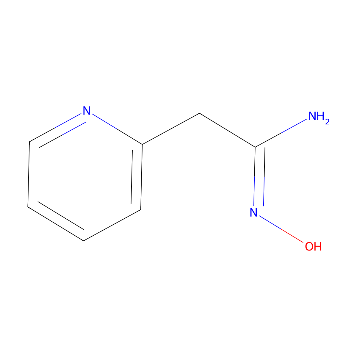 N-hydroxy-2-(2-pyridinyl)ethanimidamide molecular structure, CAS 39102-29-9