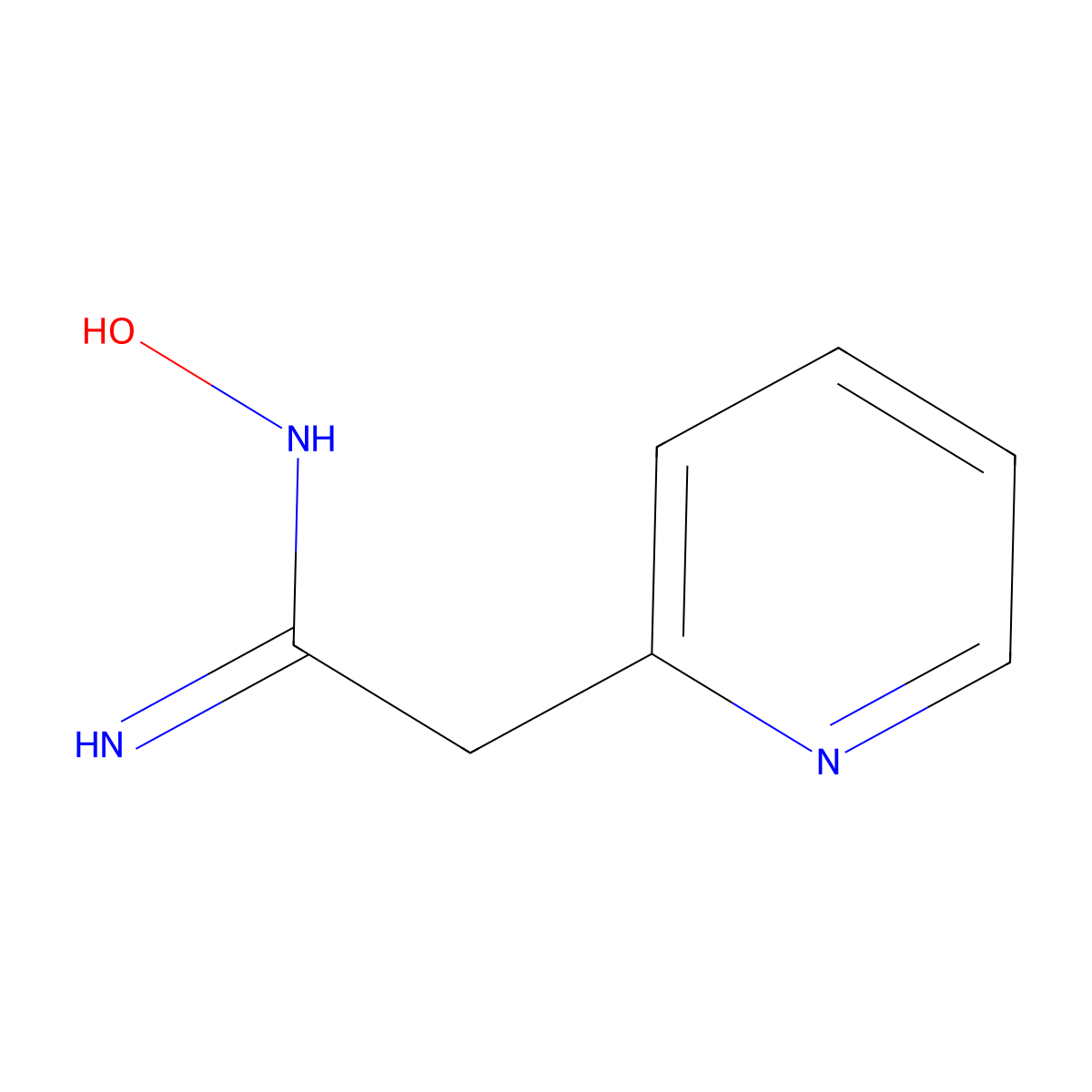 N-hydroxy-2-(2-pyridinyl)ethanimidamide molecular structure, CAS 39102-29-9