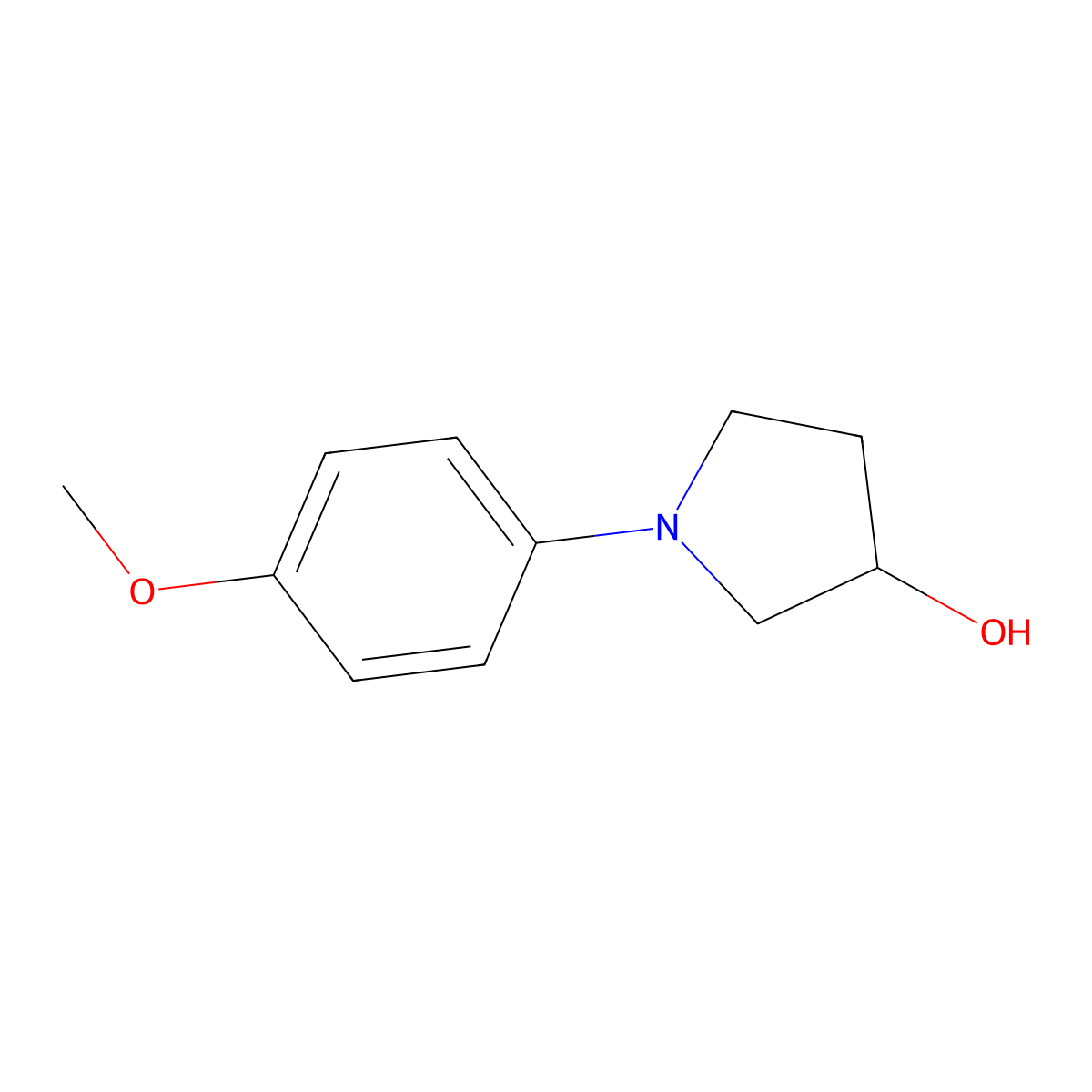 1-(4-Methoxyphenyl)pyrrolidin-3-ol molecular structure, CAS 39104-01-3