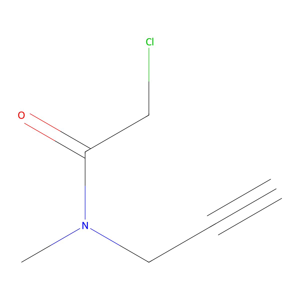 2-chloro-N-methyl-N-(prop-2-yn-1-yl)acetamide molecular structure, CAS 39106-19-9