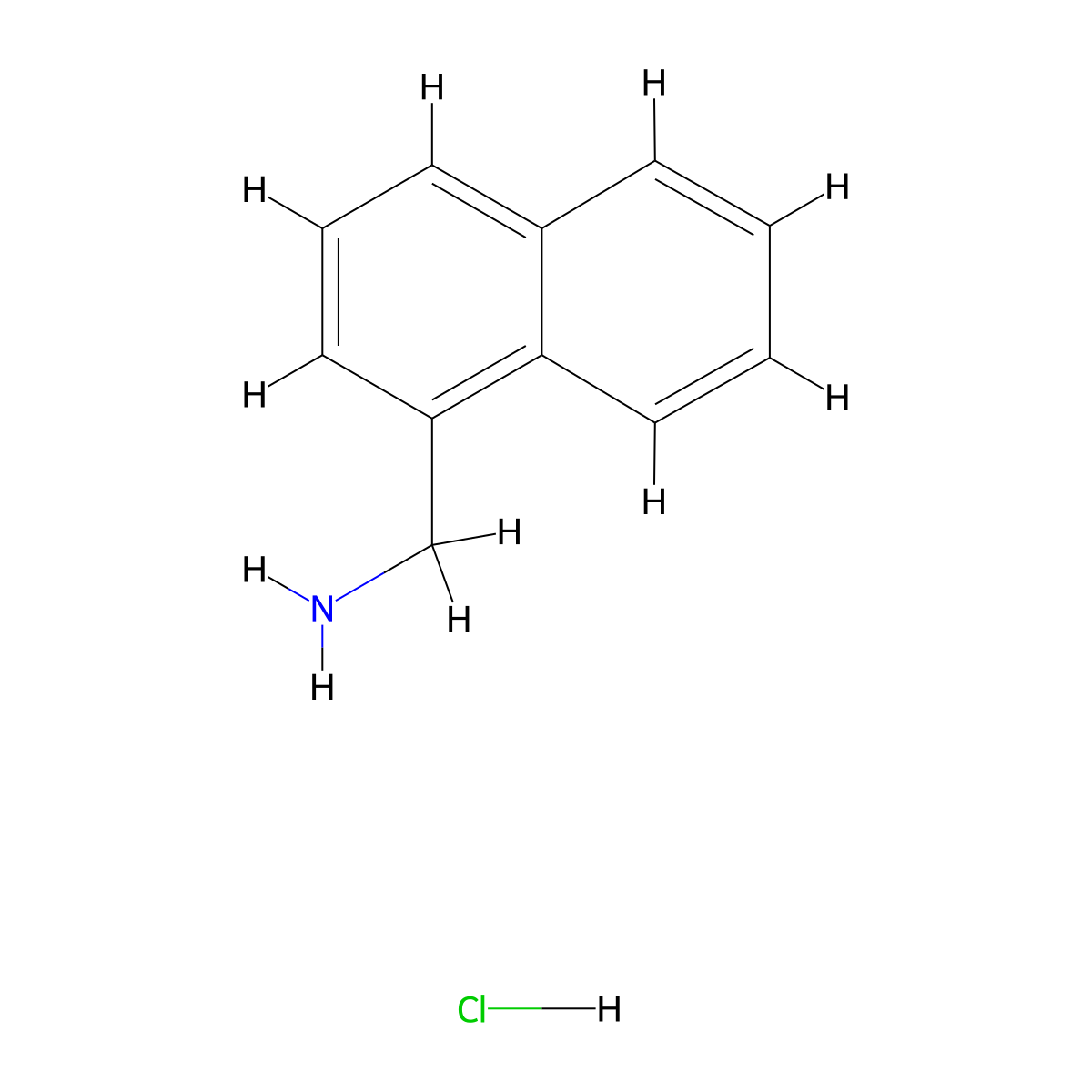 Naphthalen-1-ylmethanamine hydrochloride molecular structure, CAS 39110-74-2