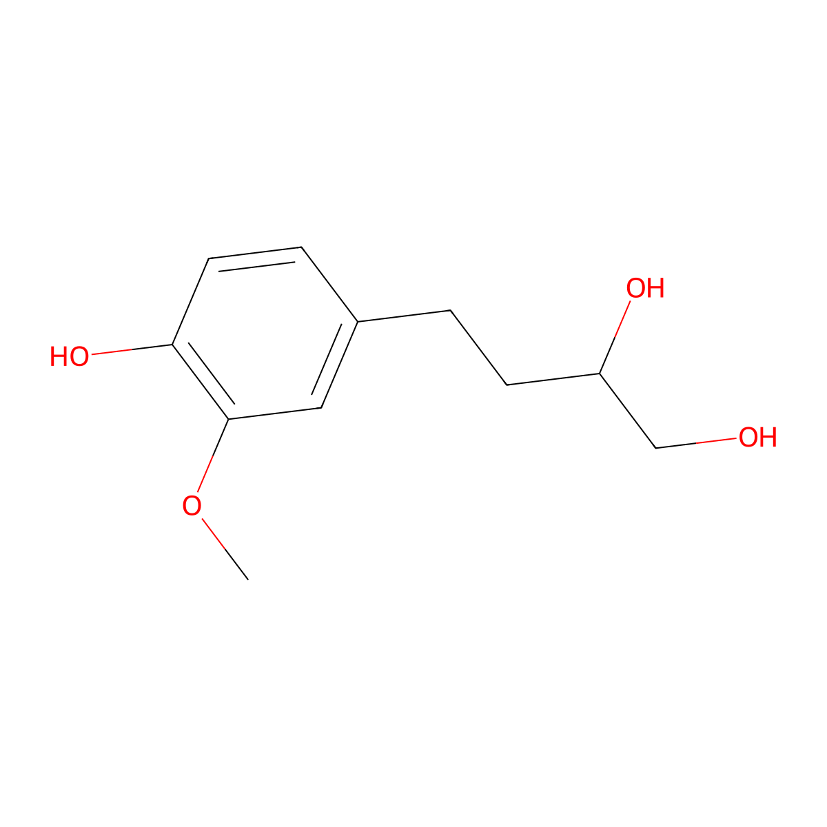 4-(4-Hydroxy-3-methoxyphenyl)butane-1,2-diol molecular structure, CAS 39115-22-5