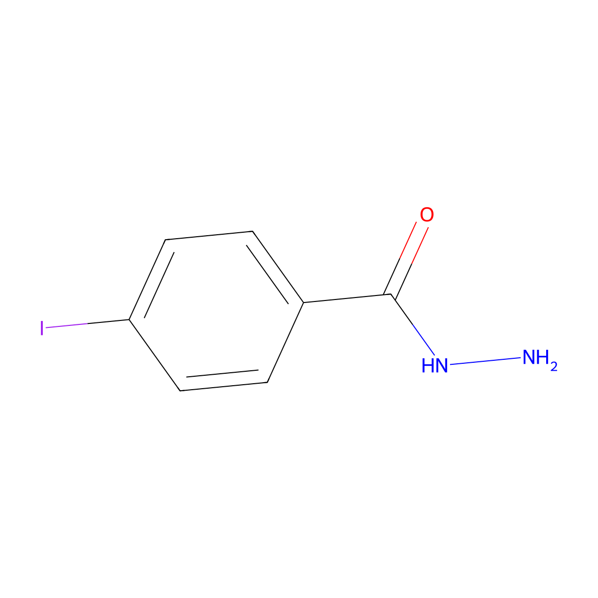 4-Iodobenzenecarbohydrazide molecular structure, CAS 39115-95-2