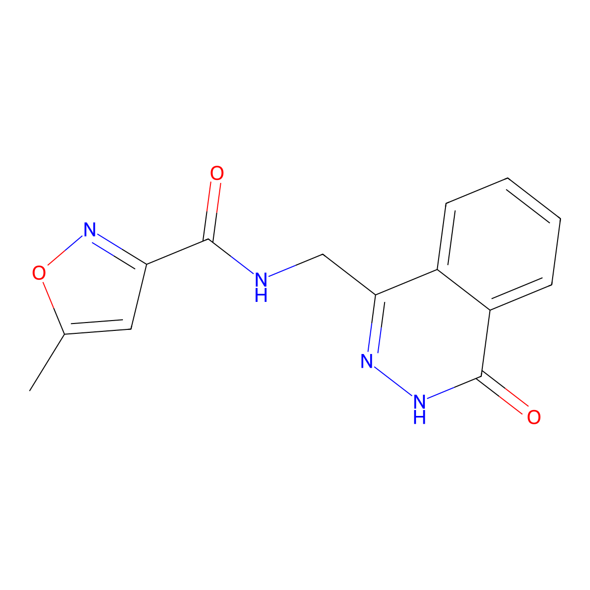 5-methyl-N-((4-oxo-3,4-dihydrophthalazin-1-yl)methyl)isoxazole-3-carboxamide molecular structure, CAS 391197-28-7
