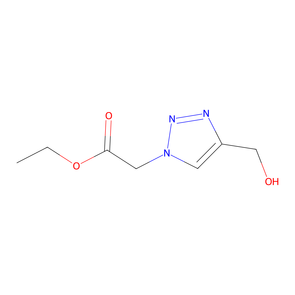 ethyl 2-[4-(hydroxymethyl)-1H-1,2,3-triazol-1-yl]acetate molecular structure, CAS 3912-22-9
