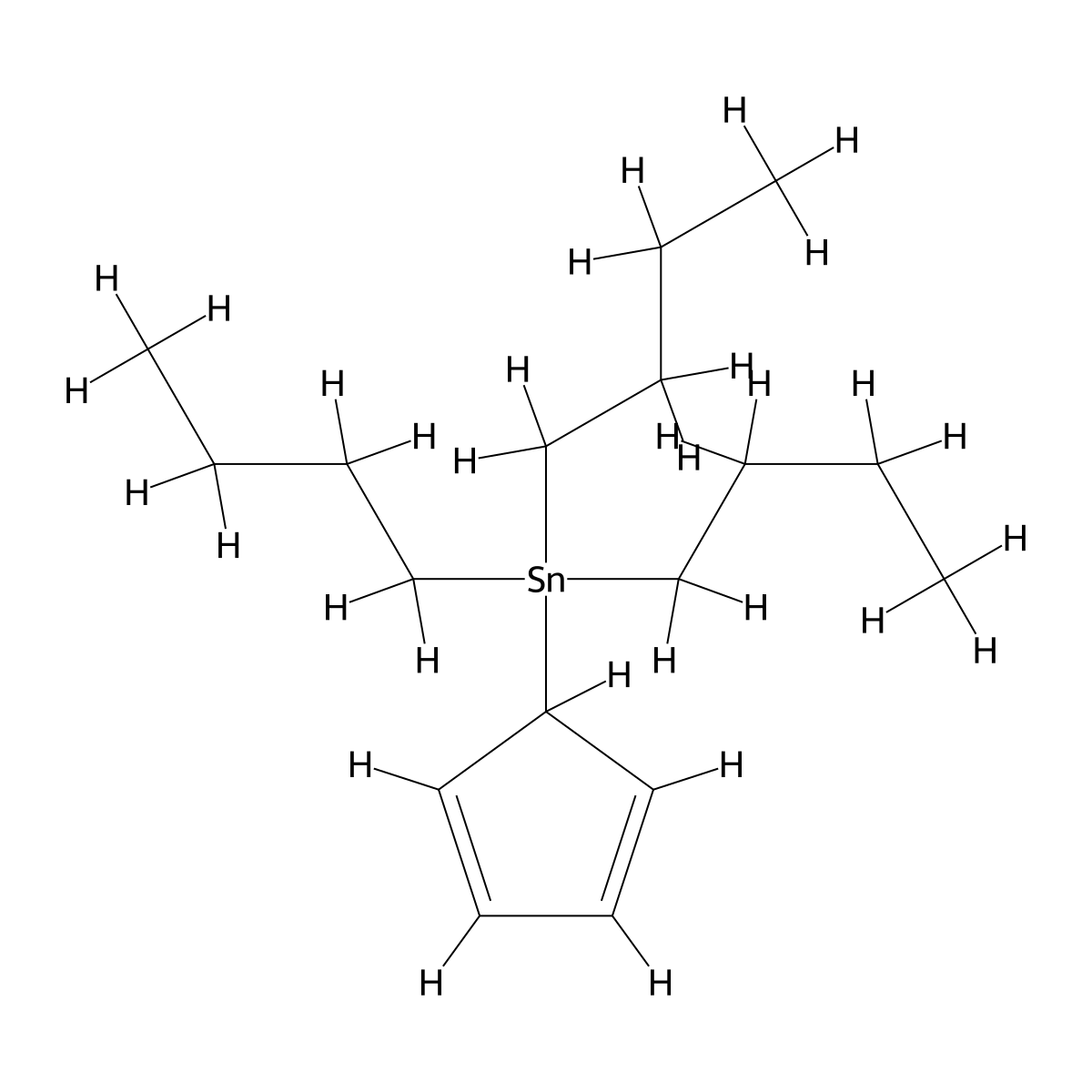 Tributylcyclopenta-2,4-dienylstannane molecular structure, CAS 3912-86-5