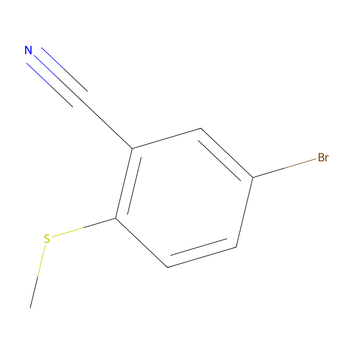 5-Bromo-2-(methylsulfanyl)benzonitrile molecular structure, CAS 391200-05-8