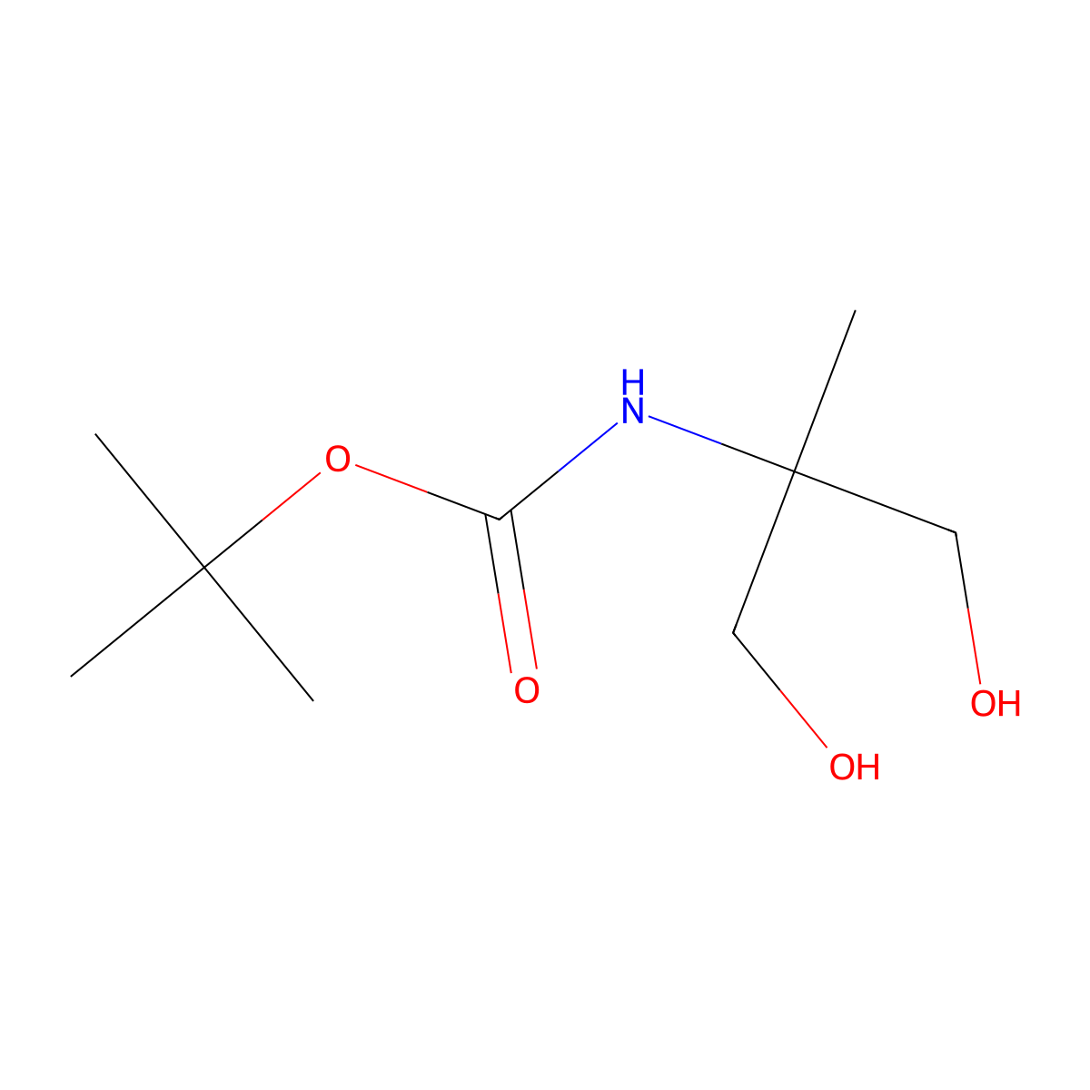 tert-butyl N-(1,3-dihydroxy-2-methylpropan-2-yl)carbamate molecular structure, CAS 391200-37-6