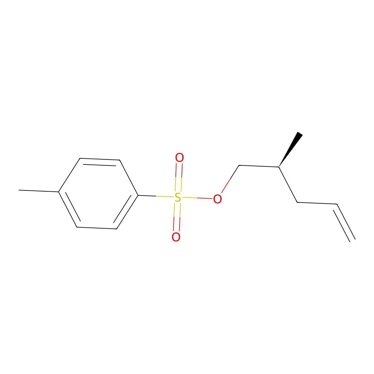 (2S)-2-methylpent-4-en-1-yl 4-methylbenzene-1-sulfonate molecular structure, CAS 391208-06-3