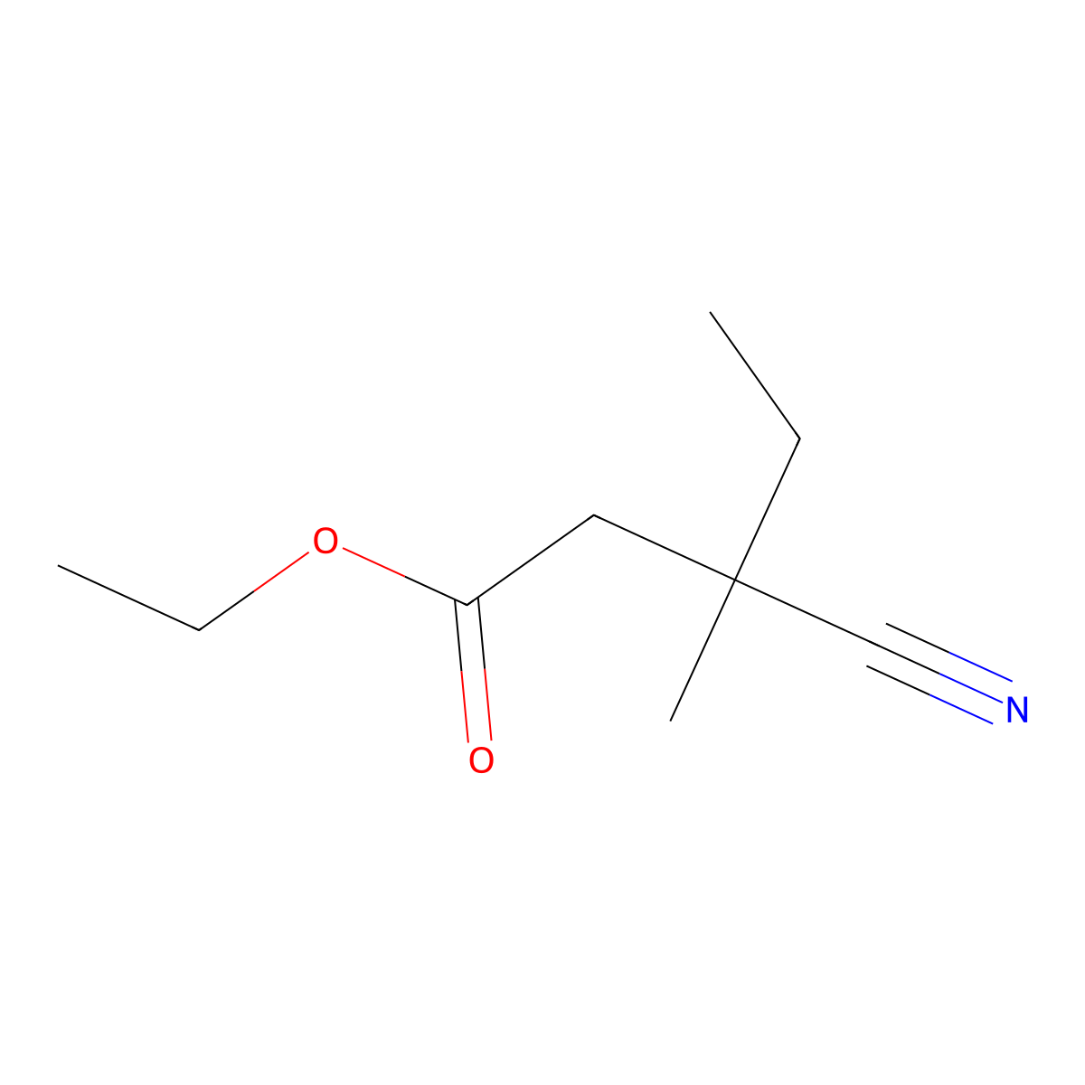 Ethyl 3-cyano-3-methylpentanoate molecular structure, CAS 39121-94-3