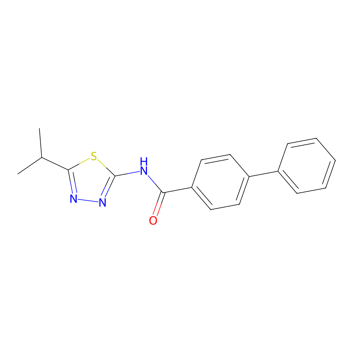 4-phenyl-N-(5-propan-2-yl-1,3,4-thiadiazol-2-yl)benzamide molecular structure, CAS 391217-97-3