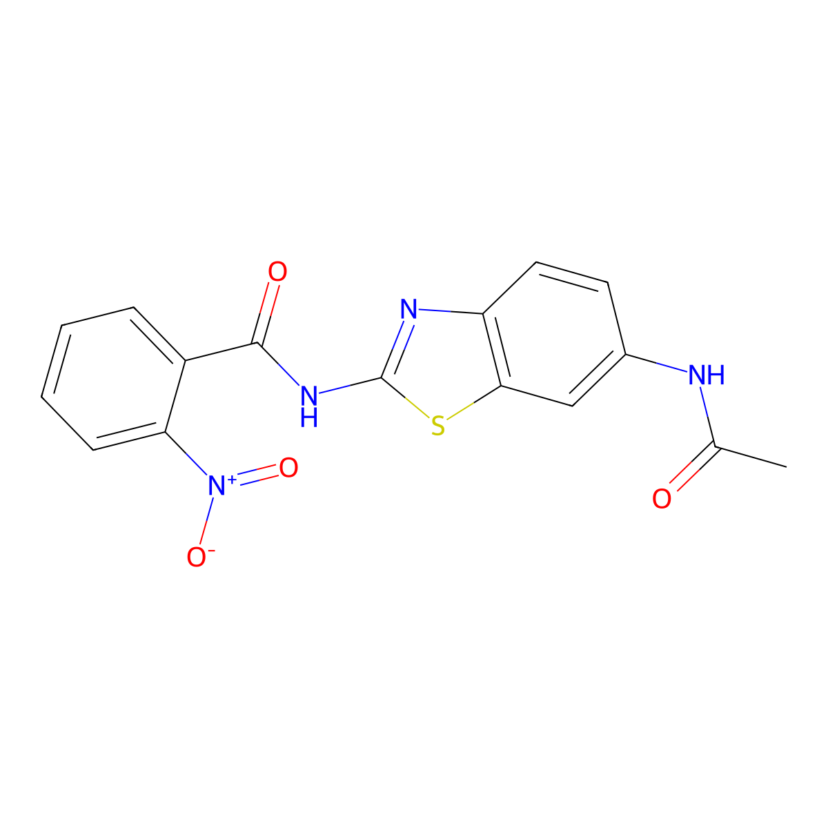 N-(6-acetamido-1,3-benzothiazol-2-yl)-2-nitrobenzamide molecular structure, CAS 391217-99-5