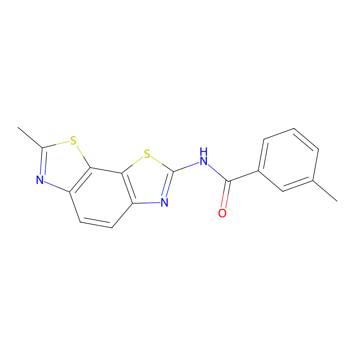 3-methyl-N-(7-methyl-[1,3]thiazolo[4,5-g][1,3]benzothiazol-2-yl)benzamide molecular structure, CAS 391218-01-2